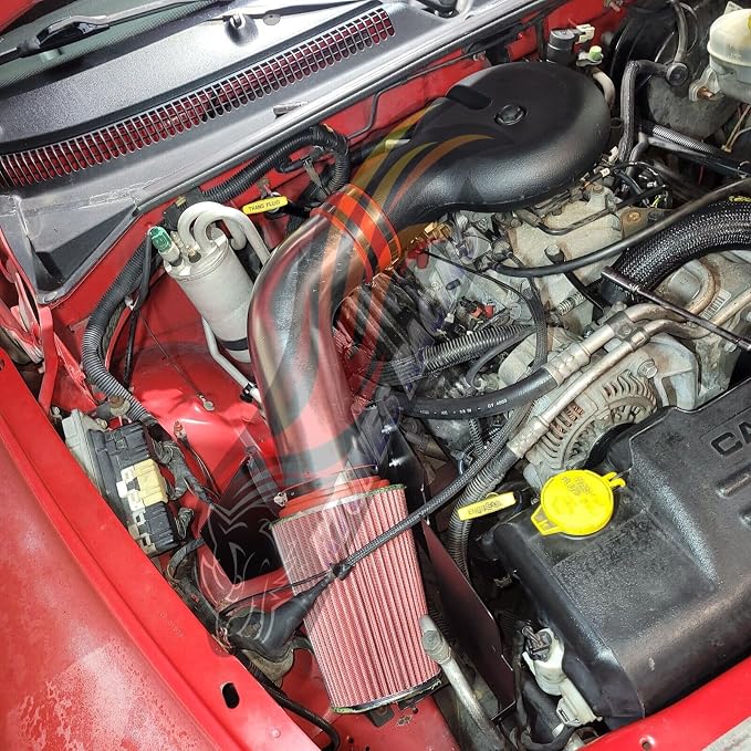 Cold Air Intake System with Heat Shield Kit + Filter Combo RED Compatible - Image 7
