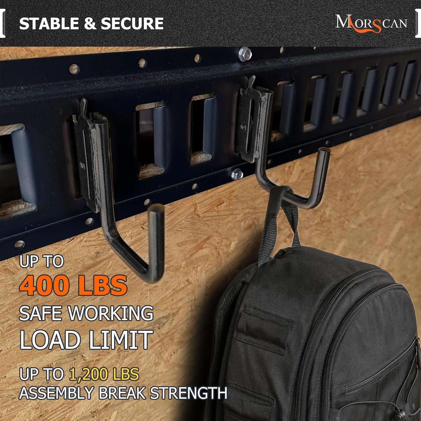 10 Pack 2" E Track J Hooks Heavy Duty Black Steel E-Track Tie Down Accessories for Box Truck, Enclosed Trailer, Garage, Vans, Warehouse, Workshop