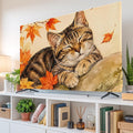 Thanksgiving Cute Tabby Cat Indoor TV Cover, Elastic TV Screen Protector Retro by Unknown