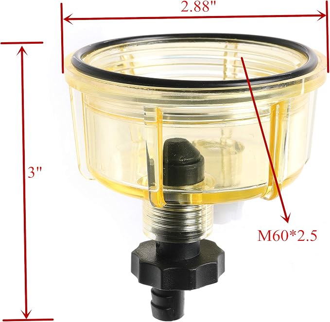 iFJF R12T Nylon Water Collection Bowl of Fuel Filter/Water Separator 120AT NPT - Image 3