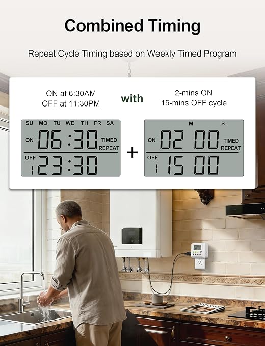 NOVKIT 3-in-1 Dual Outlet Timer Plug - Image 5