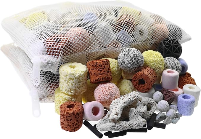 Aquarium Filter Media 15-in-1 Mineral Balls & Ceramic Rings - 500g by Mei+Ting