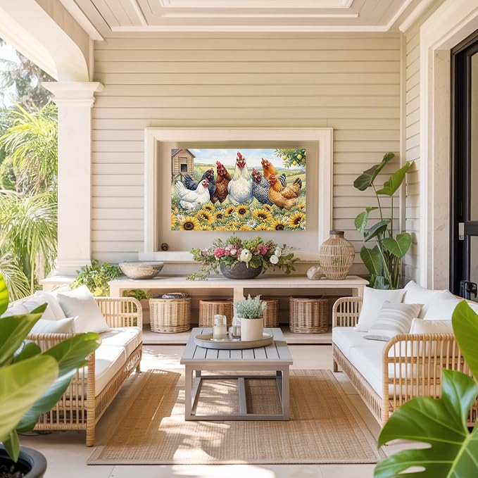 Farmhouse Animals Chickens Indoor TV Cover, Elastic TV Screen Protector - Image 8