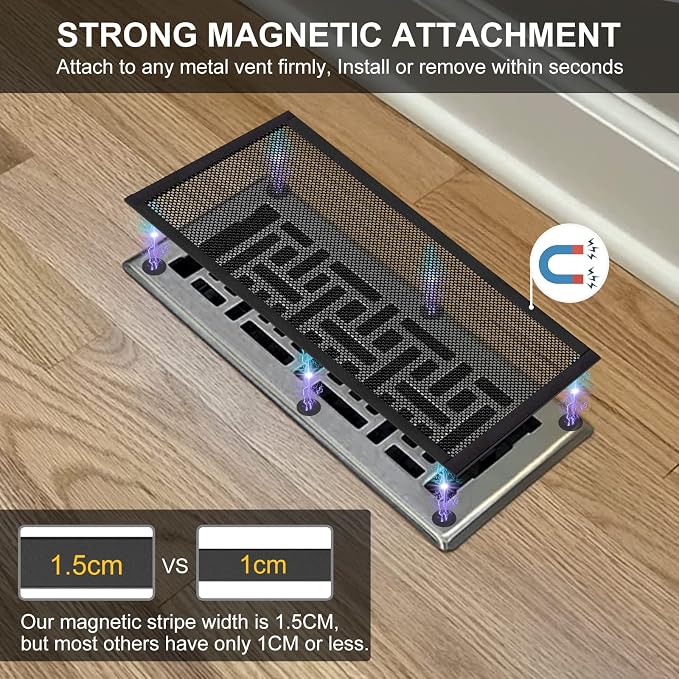 3Pack 400x300mm DIY Floor Vent Covers, PVC Magnetic Vent Covers Air Vent Screen - Image 4