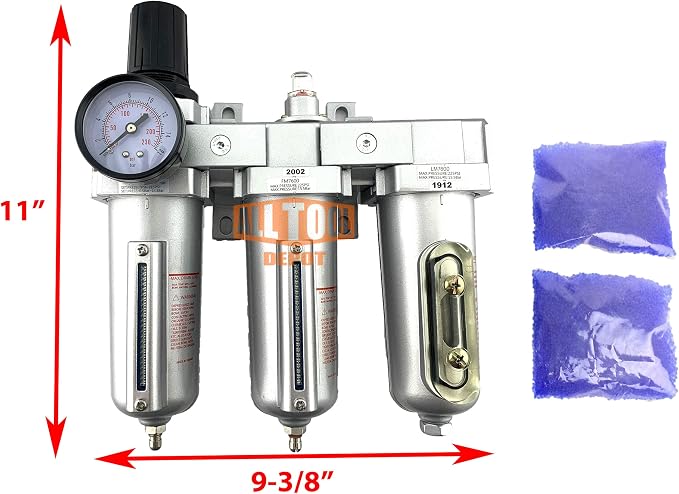 3/4" NPT HEAVY DUTY Industrial Grade Filter Regulator Coalescing Desiccant - Image 2
