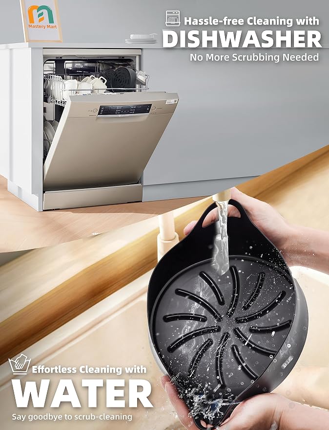 Mastery Mart 5-8QT Reusable Silicone Air Fryer Liners -8 Inch, Durable/Easy to - Image 4