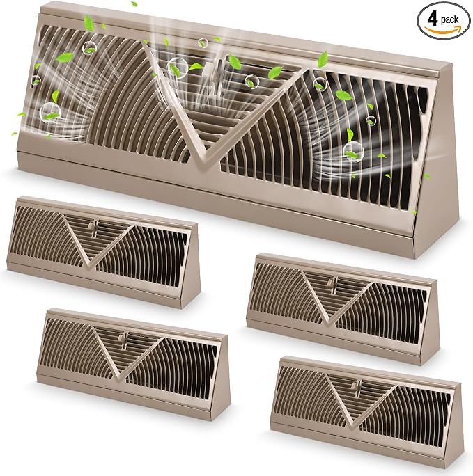 Yaocom 4 Pcs Baseboard Register Vent 15 Inch Duct Opening Size Baseboard Vent by Yaocom