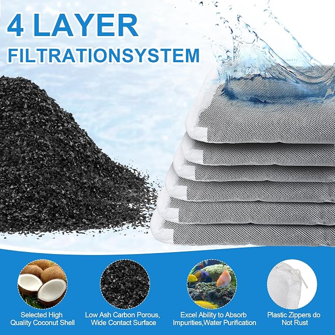 6Pack Aquarium Activated Carbon Bags Fit - Image 3