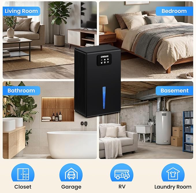 Dehumidifier, 1000 sq.ft Quiet Dehumidifiers - Image 7