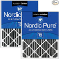 Nordic Pure 16x25x4 Pleated Air Filter MERV 12 Pleated + Carbon 2 Pack by NordicPure