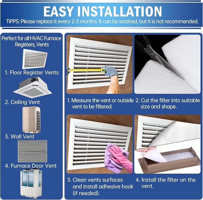 UBeesize Air Vent Filters Kit, No Airflow Restrictions, - Image 5