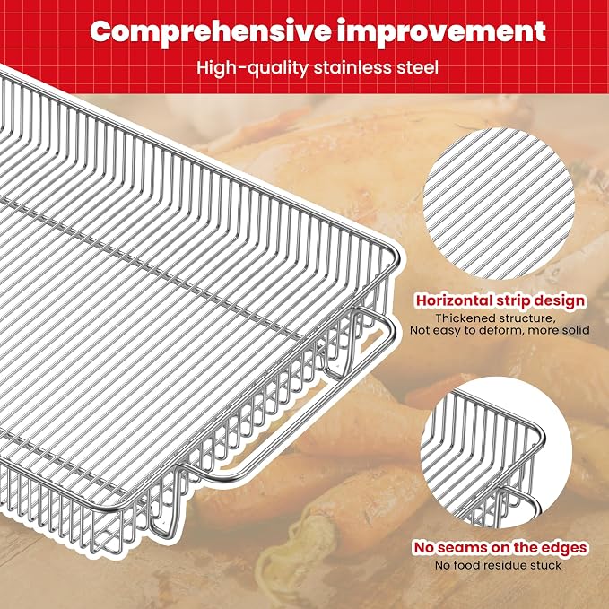 Air Fryer Basket for Oven, 13.9" x 9.7" Large Air Fryer Tray and Pan - Image 3