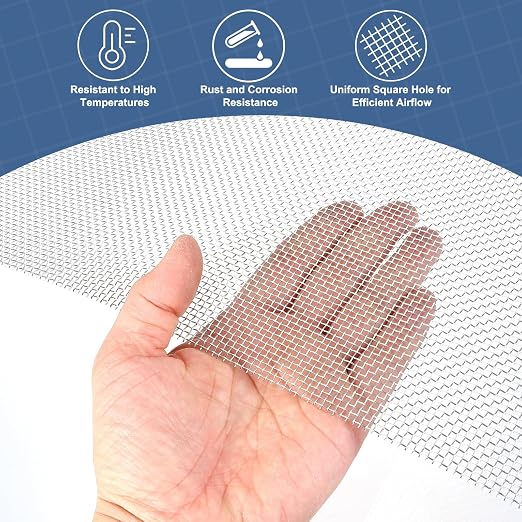 uxcell 12 Mesh 118" x 12" Woven Wire Mesh, 304 Stainless Steel Air Vent Filter - Image 5