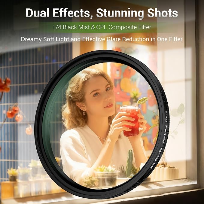 55mm Black Diffusion 1/4 & Reflectivity CPL 2 in-1 Filter - Image 2