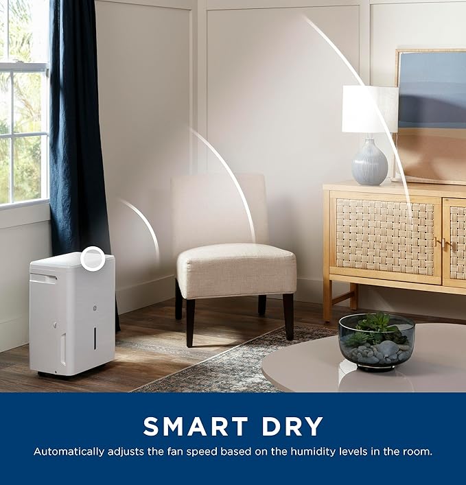 GE Portable Dehumidifier 25 Pint, Basement & Garage or Rooms up to 1500 Sq Ft - Image 8