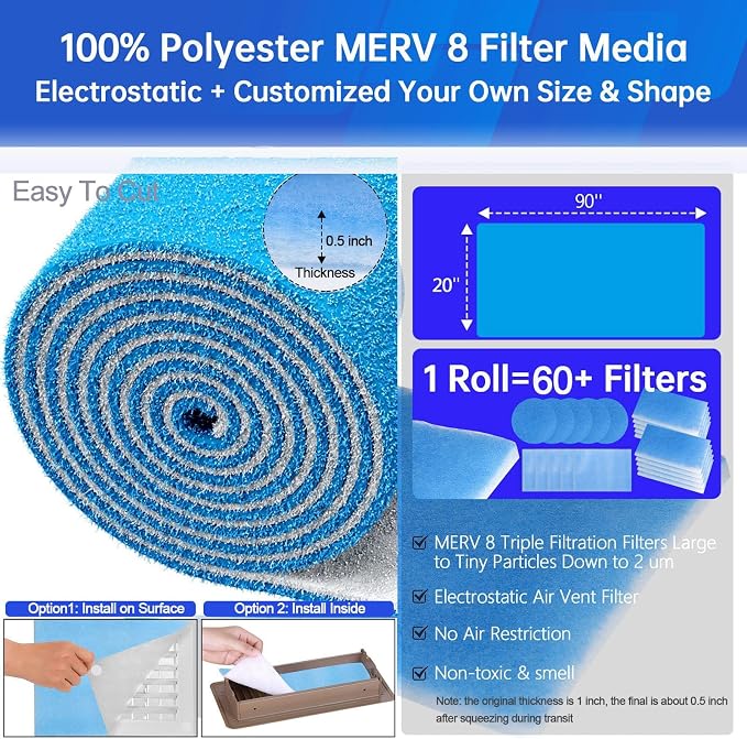 Air Vent Filters, MERV 8 Electrostatic Air Vent Filter - Image 2