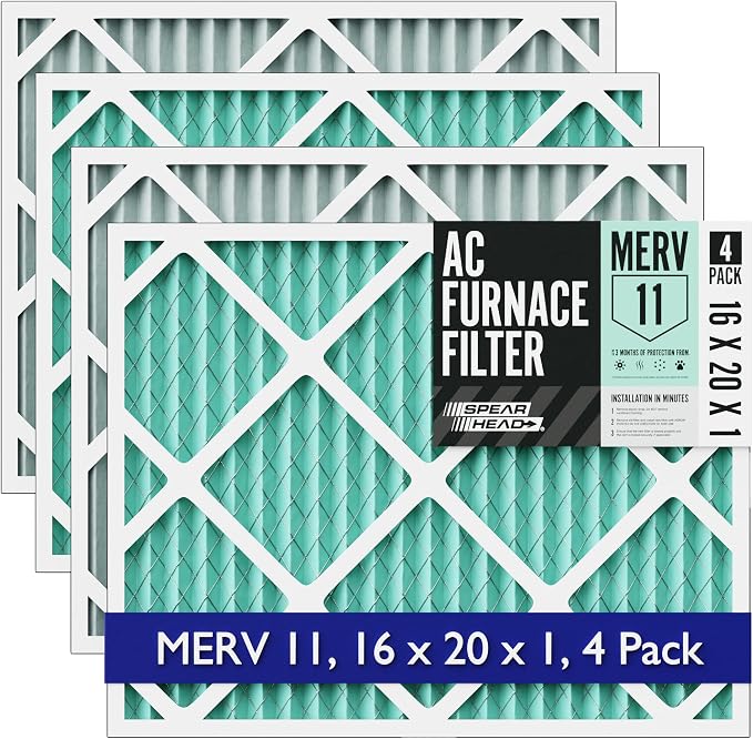 Spearhead MERV 11+ EPA-Registered Odor Defense HVAC AC Furnace Filter w/Rigid by SPEARHEAD