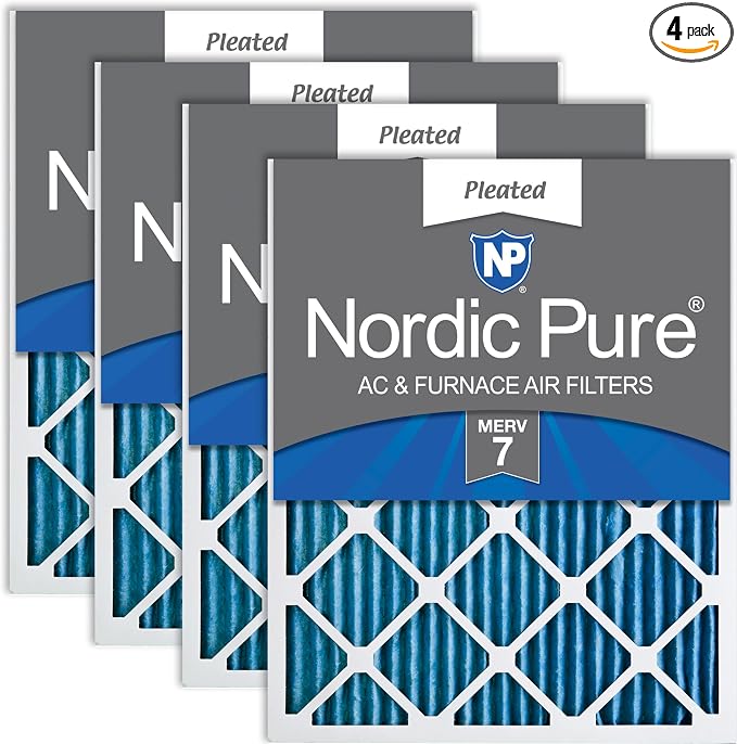 Nordic Pure 14x20x1 Pleated MERV 7 Air Filters 4 Pack by NordicPure