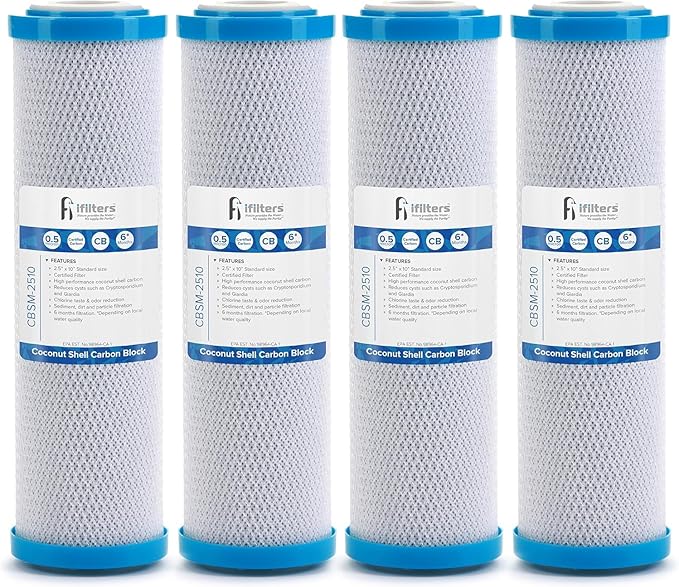 iFilters 0.5-Micron Carbon Block Water Filter – Coconut Shell CTO Drinking by iFilters