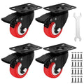 2 Inch Caster Wheels Heavy Duty Casters Set of 4 Lockable Cart Wheels by Castrek