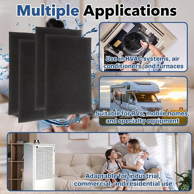 4-Pack 16" x 26" x 1/4" Mobile Home Furnace Door Foam Filter, Vacuum Sealed - Image 6