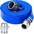 DAVCO 2" ID × 50 ft PVC Lay Flat Discharge Hose, Heavy Duty Reinforced Blue by DAVCO