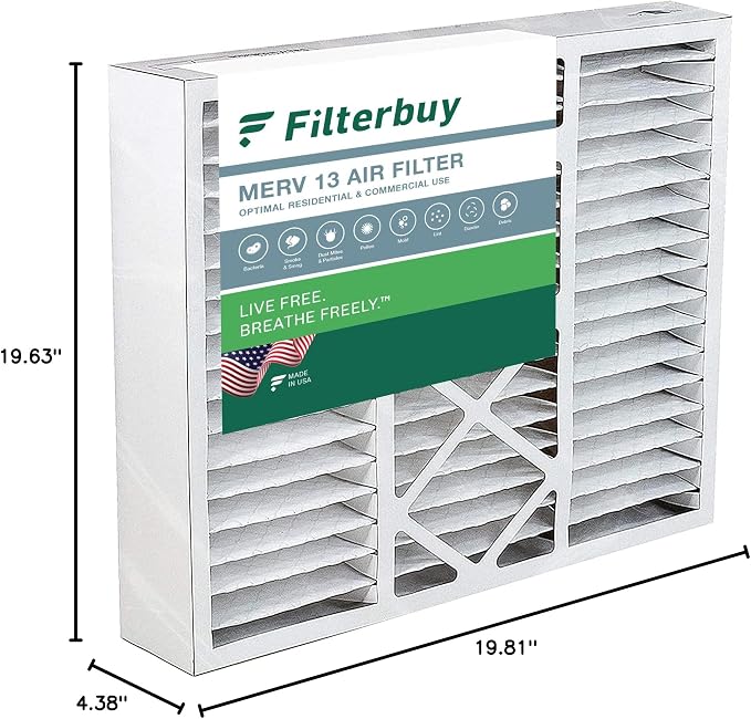 Filterbuy 20x20x5 Air Filter MERV 13 Optimal Smoke & Allergy Defense, Pleated - Image 10