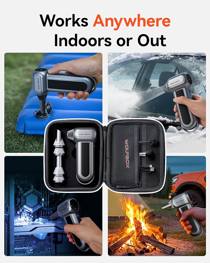 WOLFBOX Hard Carrying Case for MF100 Electric Air Duster, Shockproof Travel - Image 2
