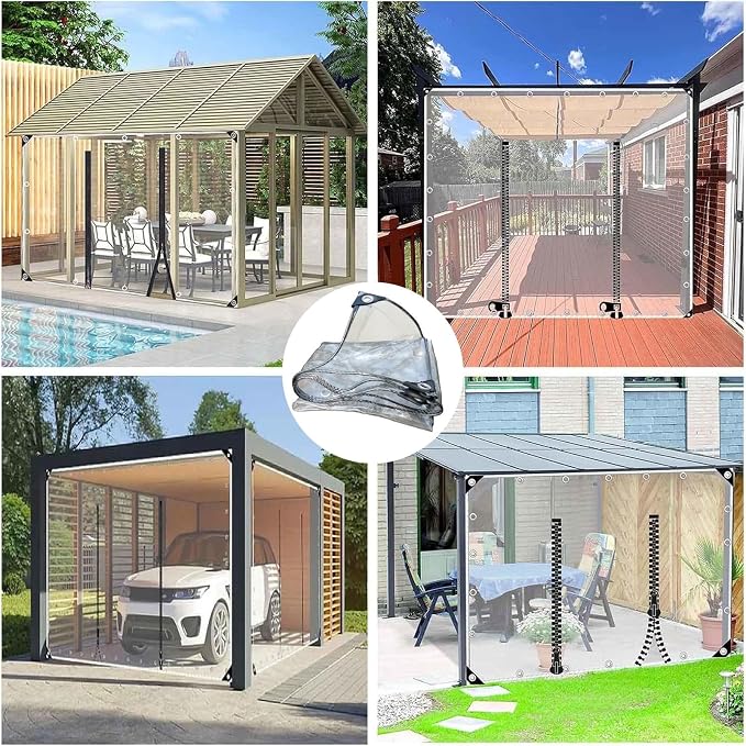 Transparent Tarpaulin Side Panels, Outdoor Clear Tarp Curtains - Image 6