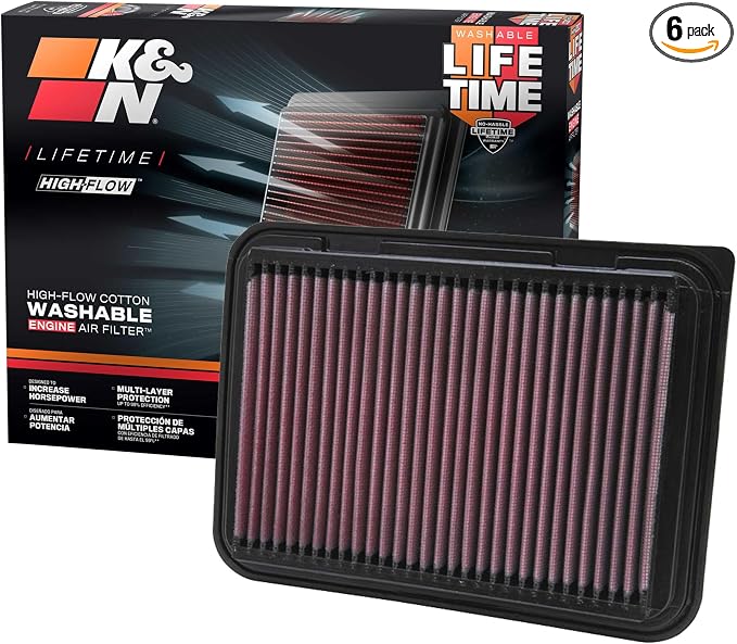 K&N High-Flow Original Lifetime Engine Air Filter: Increase Power: Premium by KNEngineeringInc
