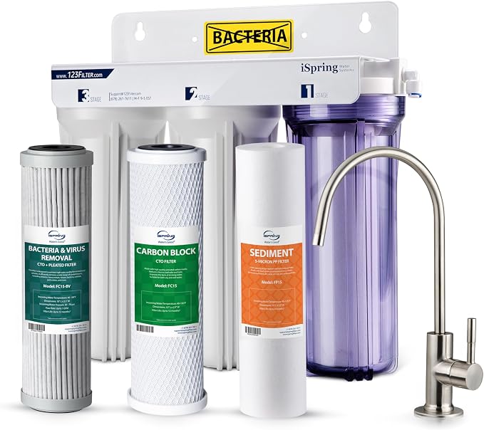 iSpring US31 Under Sink Water System, NSF Certified 3-Stage Water Filters by iSpring