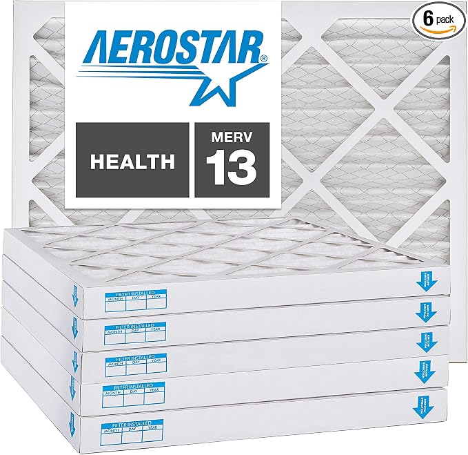 Aerostar 15x20x2 MERV 13, Pleated Air Filter, Box of 6, Made in the USA by AirFiltersDelivered