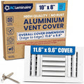 10x8 Aluminum 4-Way Air Vent Cover Wall Ceiling Register – Quiet HVAC Wall by ACLAMINAIRE