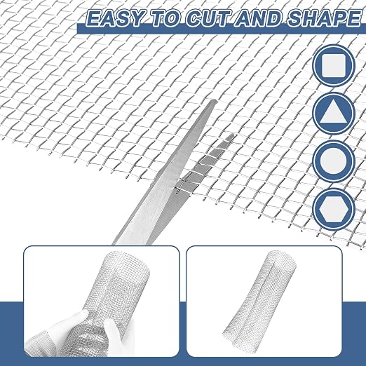 uxcell 5 Mesh 118" x 12" Woven Wire Mesh, 304 Stainless Steel Air Vent Filter - Image 4