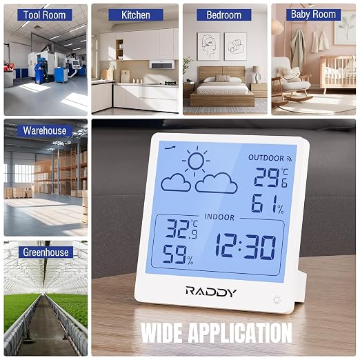 Raddy WF-50T Indoor Outdoor Thermometer Hygrometer Wireless Weather Station - Image 8