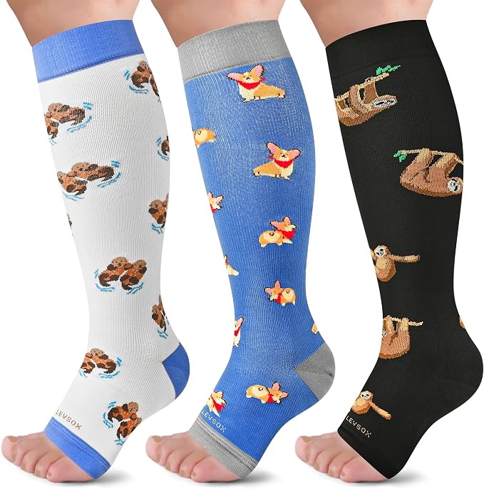 LEVSOX Open Toe Compression Socks by Levsox