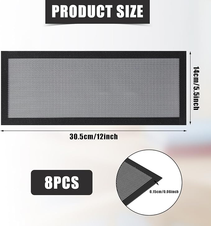 8pcs 12x5.5 Inch Magnetic Vent Covers, Strong Magnetic Mesh Vent Filters - Image 2