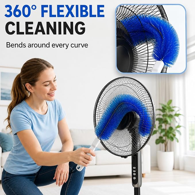 Fan Cleaning Brush, Bendable Microfiber Duster, Washable Reusable Fan Brush - Image 3