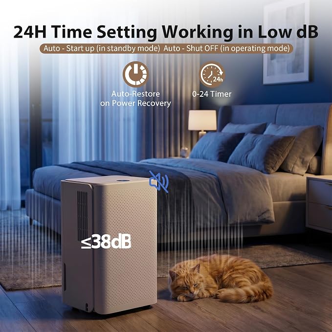 30Pints Dehumidifier with Drain Hose, 000 Sq.Ft Dehumidifier - Image 5