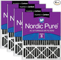 Nordic Pure 20x25x5 Pleated MERV 8 Plus Carbon Air Filters 4 Pack | Actual by NordicPure