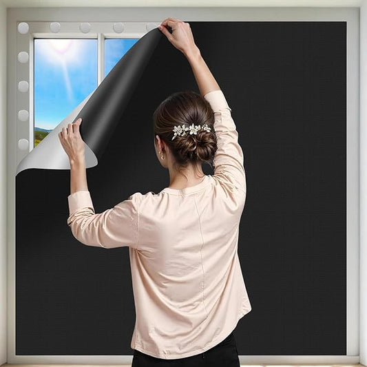 100% Blackout Curtains for Bedroom 2 Pack 118"x57" Portable Window Blinds Cover Adhesive Thermal Blackout Blinds No Drill Guard Blind Window Shades Temporary Room Darkening Shades for Skylight RV Dorm