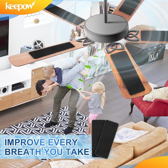 KEEPOW Ceiling Fan Filters for Blades, Ceiling Fan Air Purifier Pads - Image 7