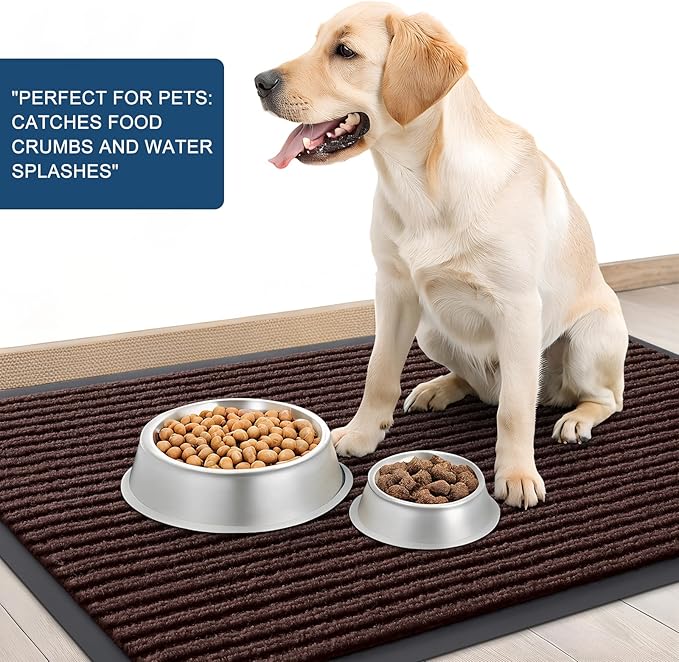 OLANLY Front Door Mat Indoor Outdoor Entrance, 2-Pack 71 x 23 Inch, Waterproof Heavy Duty Doormat, Fade Resistant, Low Profile, Easy Clean Patio Porch Welcome Floor Mats for Entry, Brown