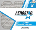 Aerostar 20x25x2 MERV 8, Pleated Air Filter, Box of 6, Made in the USA by AirFiltersDelivered