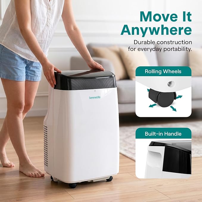 SereneLife Portable Air Conditioner, Dehumidifier & Fan | Dual Motor 3-in-1 8 - Image 5