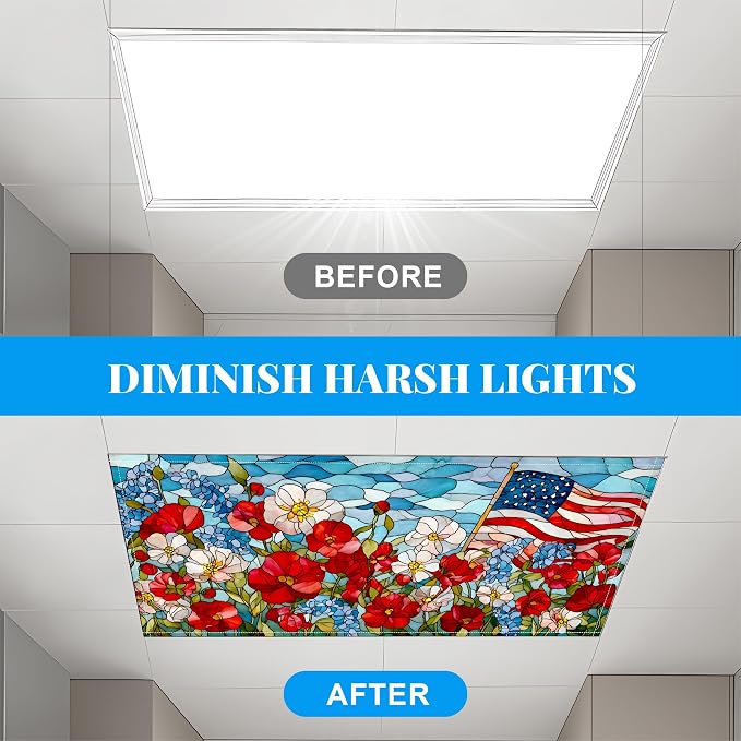 Fluorescent Light Covers-2 Pack 4 x 2 Feet Magnetic Ceiling Light Cover Room - Image 6