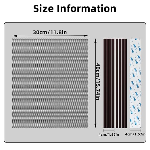 PC Dust Filter Mesh, 2 Pack, 0.8mm Holes, - Image 3
