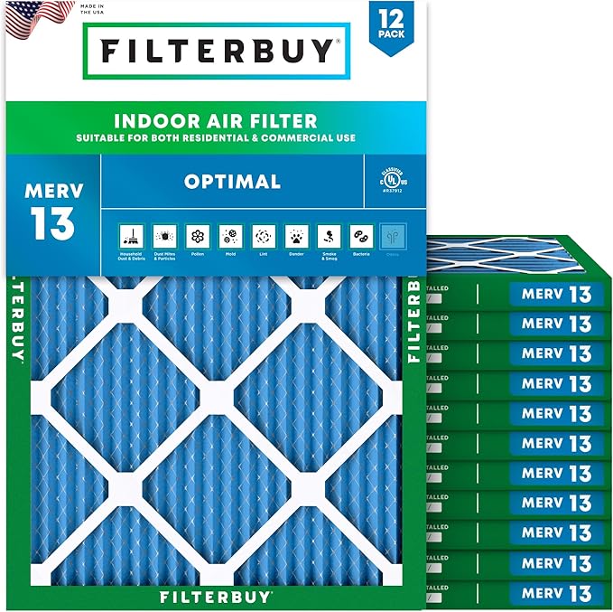 Filterbuy 16x18x1 Air Filter MERV 13 Optimal Smoke & Allergy Defense, by Filterbuy