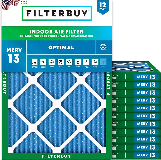 Filterbuy 17x20x1 Air Filter MERV 13 Optimal Smoke & Allergy Defense, by Filterbuy
