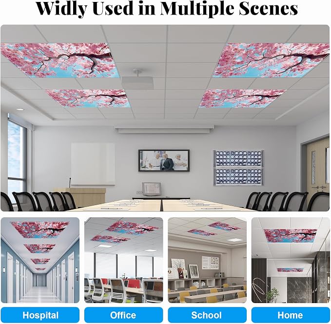 Fluorescent Light Covers-2 Pack 4 x 2 Feet Magnetic Ceiling Light Cover Room - Image 4